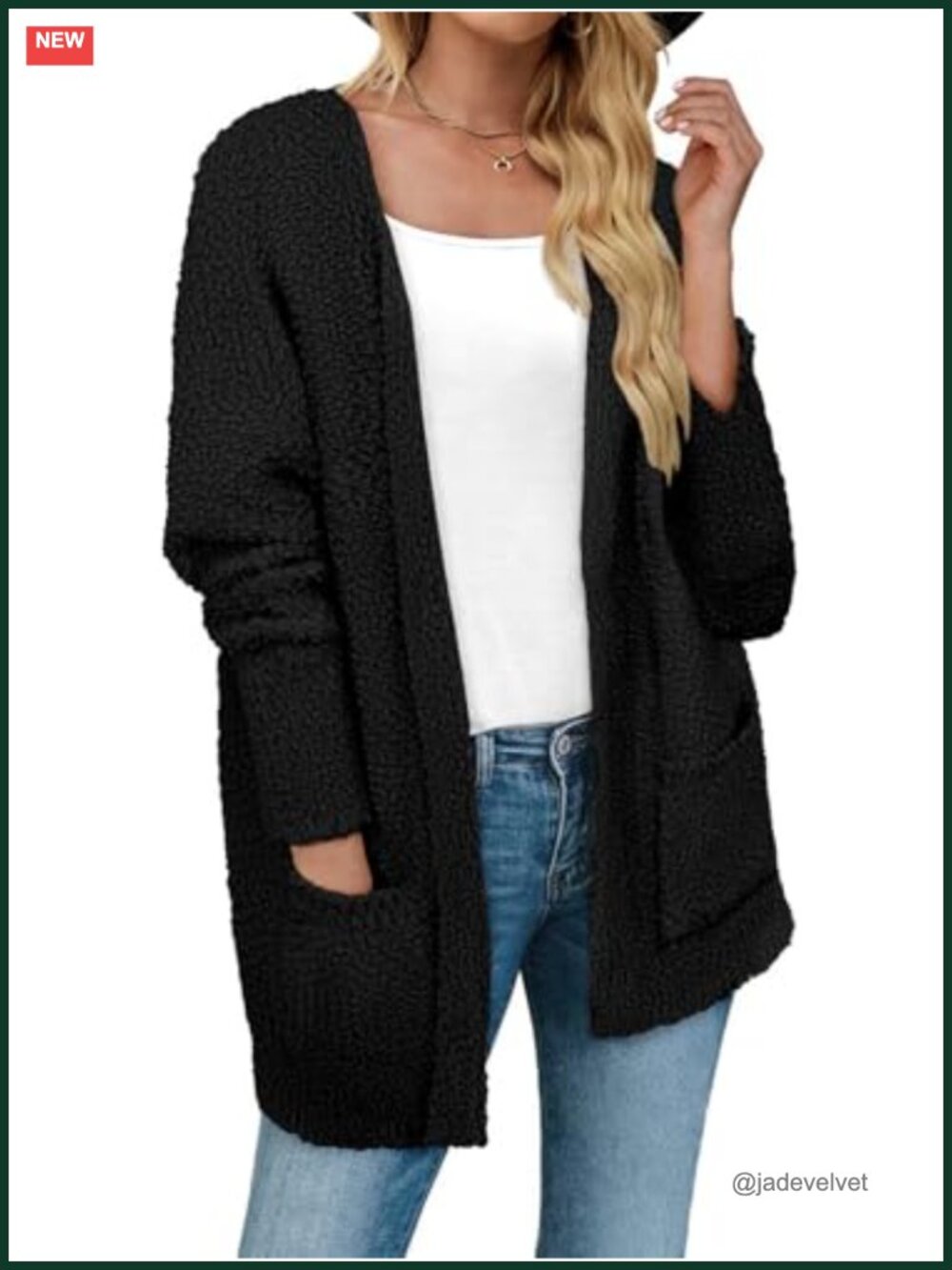 Fuzzy Popcorn Knit Sherpa Fleece Open Front Long Cardigan Sweater